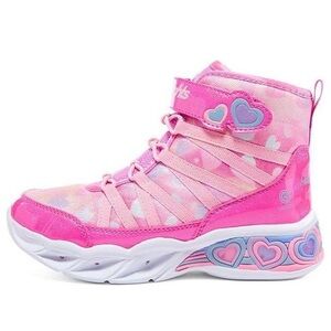 KIDS SKECHERS PINK SWEETHEART LIGHTS BOOTS